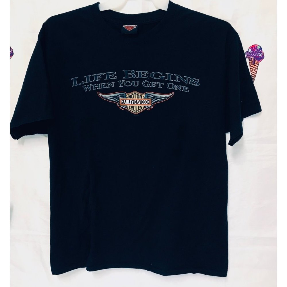 Harley Davidson Live Begins When You Get One Graphic T Shirt Men’s Large